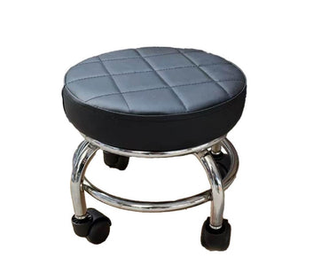 Scaun de Pedichiura pe role | Rotire 360, Dimensiuni 34x26,5x5,5 cm, NEGRU/ALB