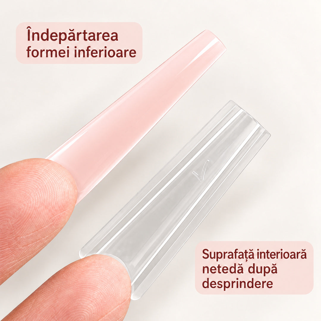 Tipsuri Sandwich Dual Forms #38 Migdală, Transparente, 14 Mărimi, 280 Piese / 140 Perechi
