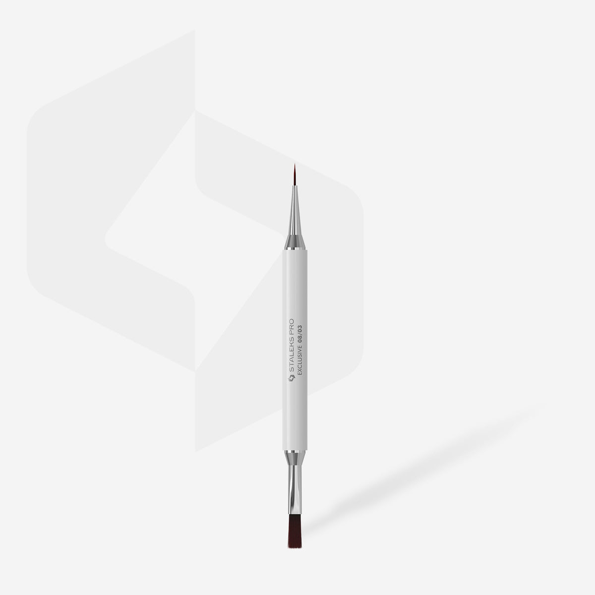Pensula Dubla Nail Art STALEKS EXCLUSIVE 08/03, Gel Drept 10 mm si Liner 10 mm, NBX-08/03