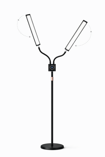 Lampă LED profesională cu două brațe și suport telefon – CS-D50S