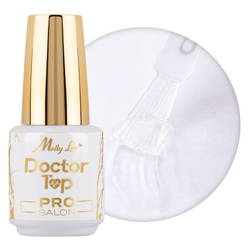 Top Coat MollyLac Doctor Top Pro Salon – Auto-Regenerare & Luciu Intens No Wipe 15g