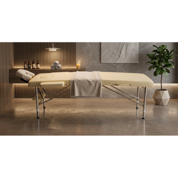 Pat Masaj Pliabil din Aluminiu, AURIU / Pat gene / Masa gene cu Accesorii Incluse, inaltime reglabila, GOLD