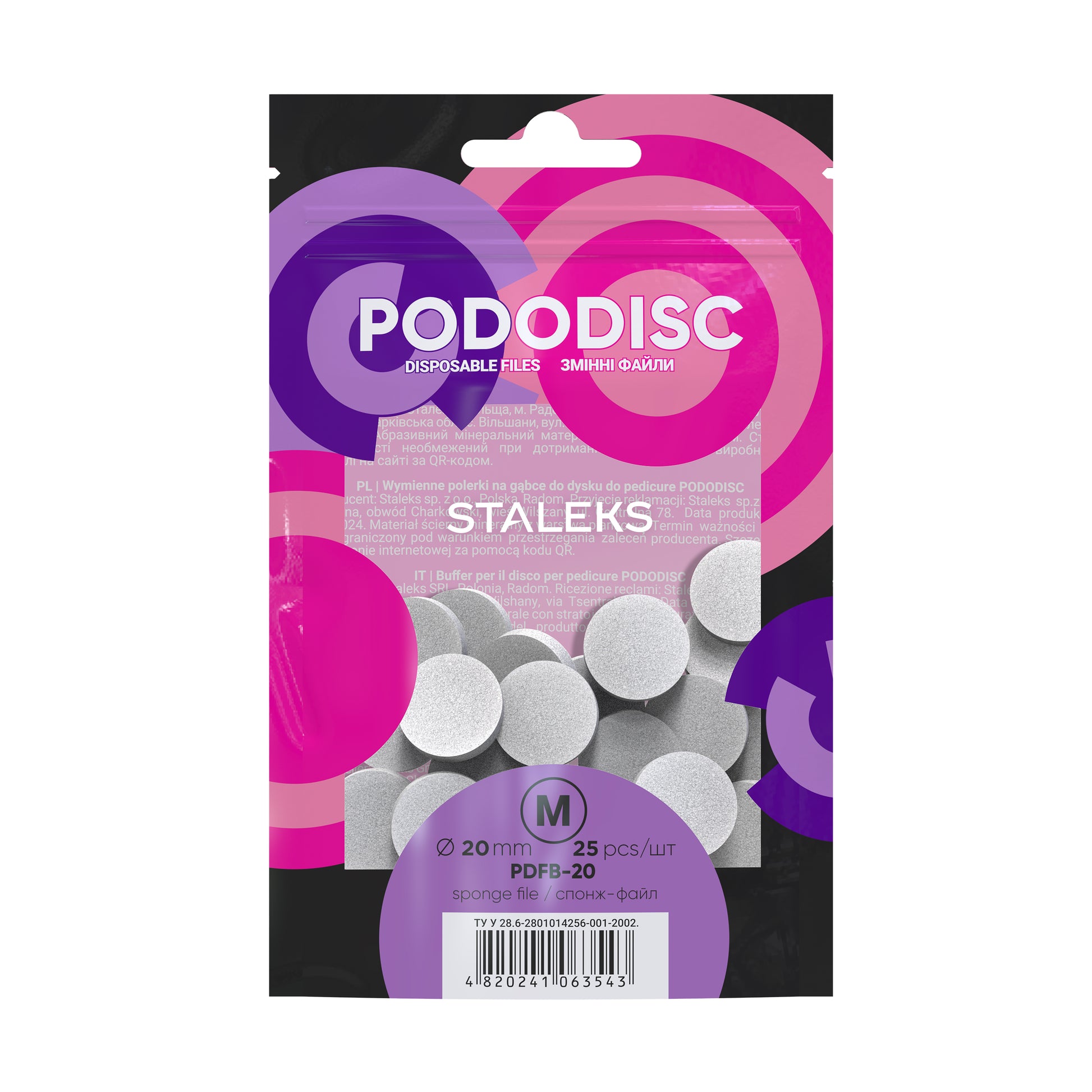 Rezerve pododisc Staleks 20mm din burete set 25 buc