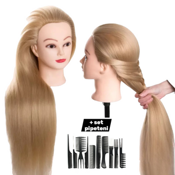 Set Cap practica, 80 cm, saten si 10 piepteni