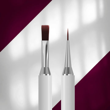 Pensula Dubla Nail Art STALEKS EXCLUSIVE 08/03, Gel Drept 10 mm si Liner 10 mm, NBX-08/03