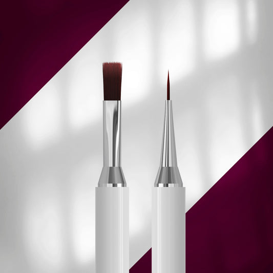 Pensula Dubla Nail Art STALEKS EXCLUSIVE 08/03, Gel Drept 10 mm si Liner 10 mm, NBX-08/03