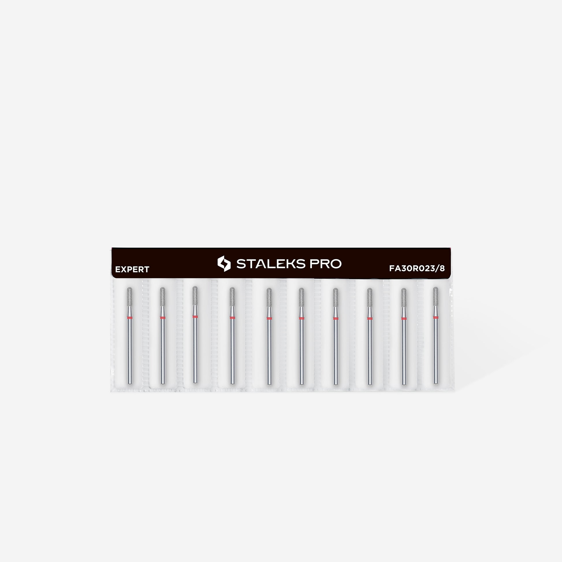 Ambalaj set bit diamantat cilindru rotunjit Staleks Expert 2.3mm 8mm rosie FA30R023/8