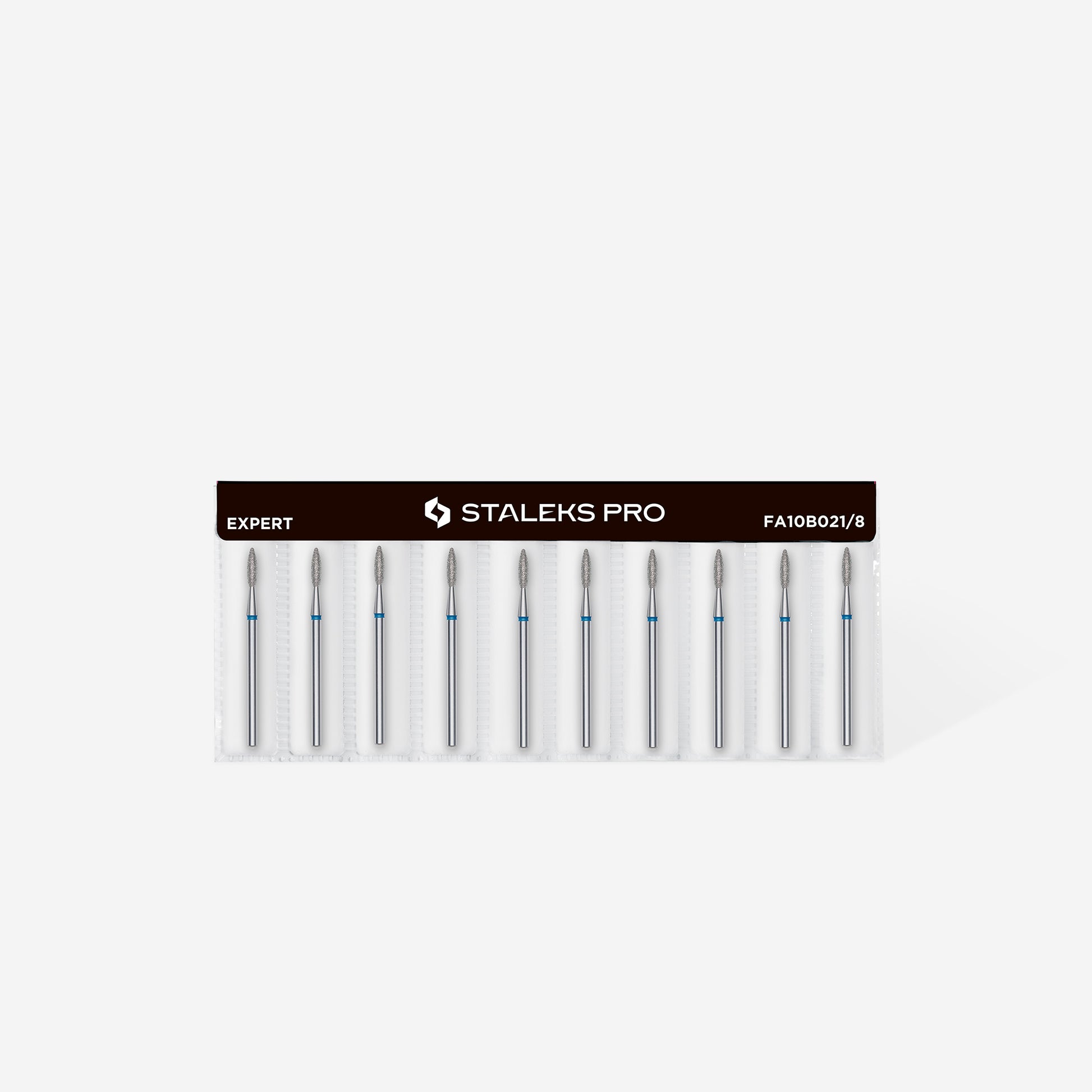 Ambalaj set bit diamantat flacara Staleks Expert 2.1mm 8mm albastru FA10B021/8