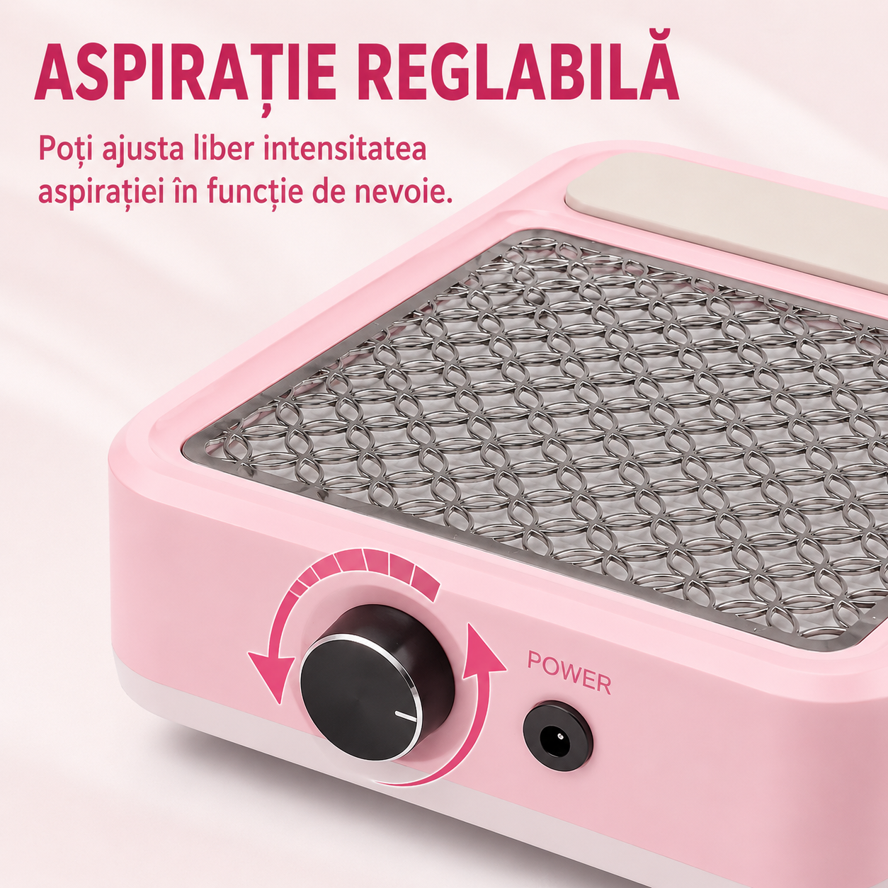 Reglaj al puterii de aspirare pentru aspiratorul profesional de praf pentru unghii 868-1