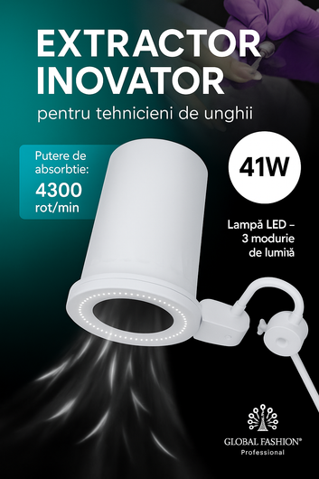 Aspirator Unghii Profesional cu LED si Reglaj Intensitate