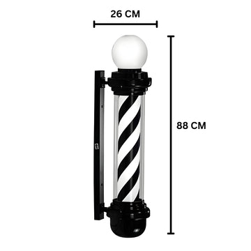 Sigla Barber Shop, Reclama luminoasa frizerie, Barber Pole, 88CM - TOTAL NEGRU