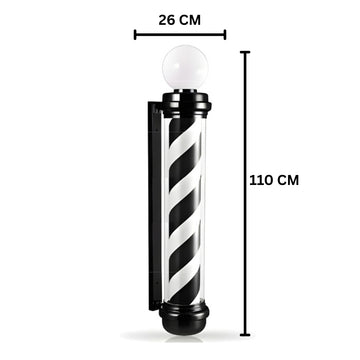 Sigla Barber Shop, Reclama luminoasa frizerie, Barber Pole, 110CM - TOTAL NEGRU