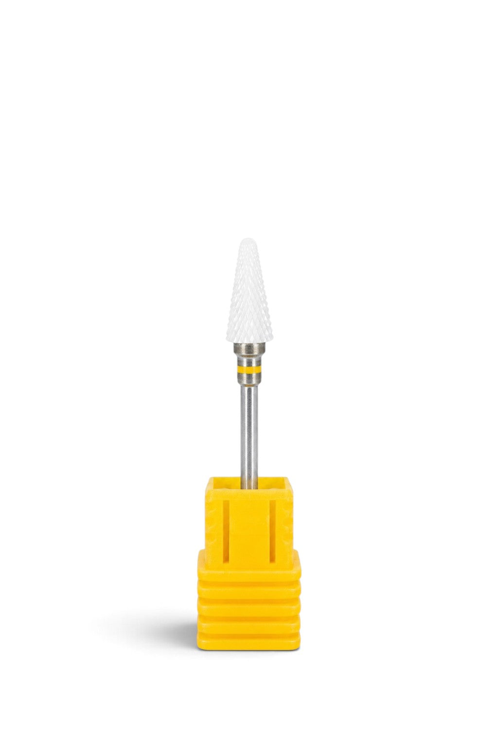 Capat de freza ceramic conic alb 14x8 mm cu inel galben granulatie foarte fina XF.