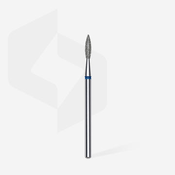 Capat freza bit diamantat flacara ascutita Staleks Expert 2.1mm 8mm abraziune medie albastra