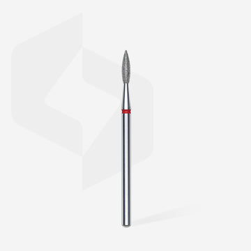 Capat freza bit diamantat flacara ascutita Staleks Expert 2.1mm 8mm abraziune fina rosie