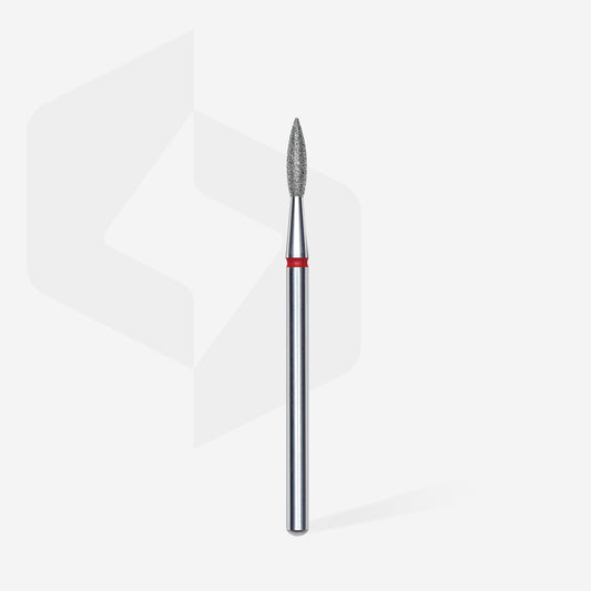Capat freza bit diamantat flacara ascutita Staleks Expert 2.1mm 8mm abraziune fina rosie