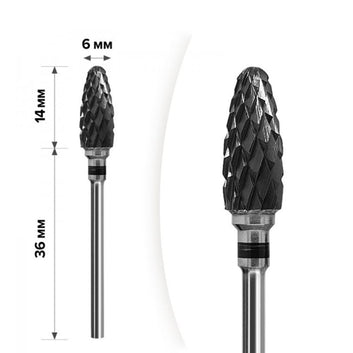 Capat Freza Carbid Tungsten Conic Negru – Bit Abrazivitate Medie