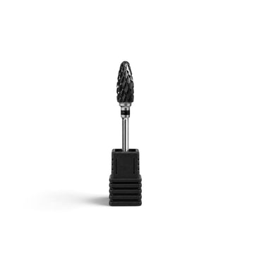 Capat freza carbura tungsten conic negru bit abrazivitate medie.