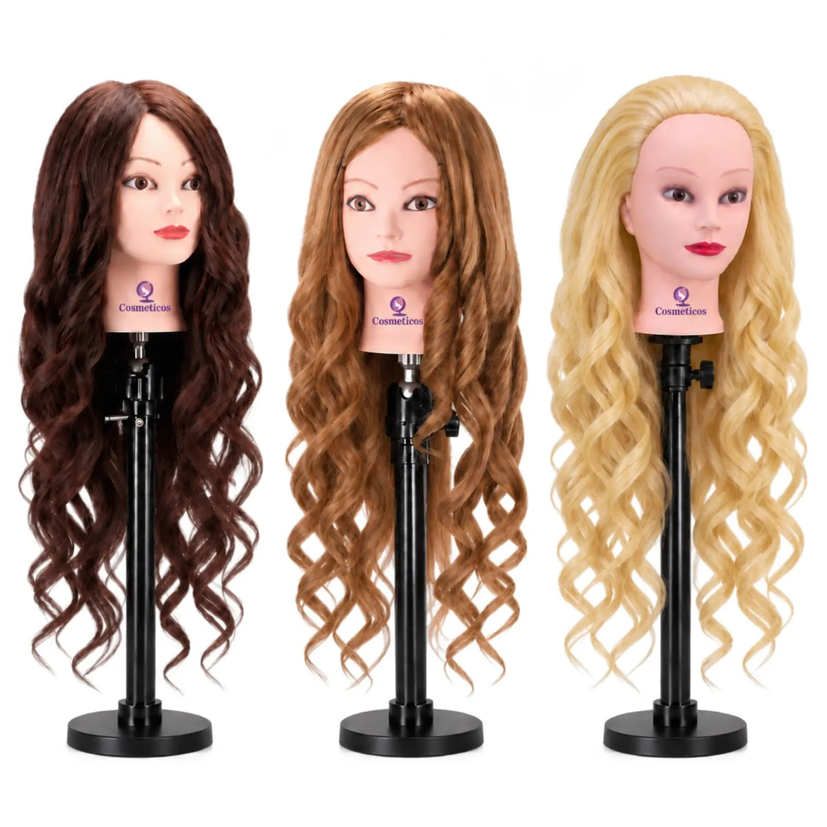 Capete de practică cu păr natural ondulat în nuanțele brunet, șaten și blond