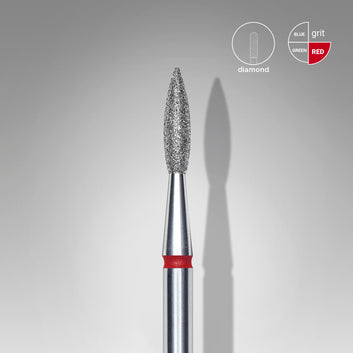 detaliu-bit-diamantat-flacara-ascutita-staleks-expert-abraziune-fina-rosie-2-1mm-cosmeticos2