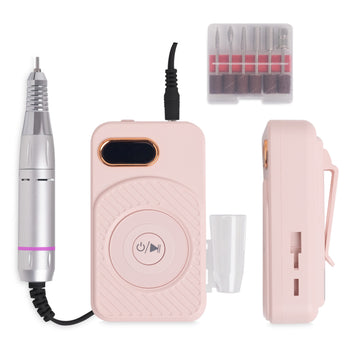 Set complet freză electrică BQ-110 cu accesorii și capete pentru manichiură profesională