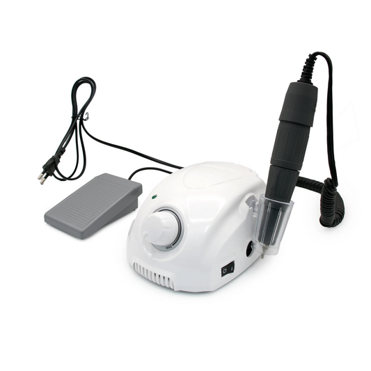 Freza electrica profesionala BT Marathon 3 Champion alba, 35000 RPM, cu mandrina si pedala de control pentru manichiura si pedichiura