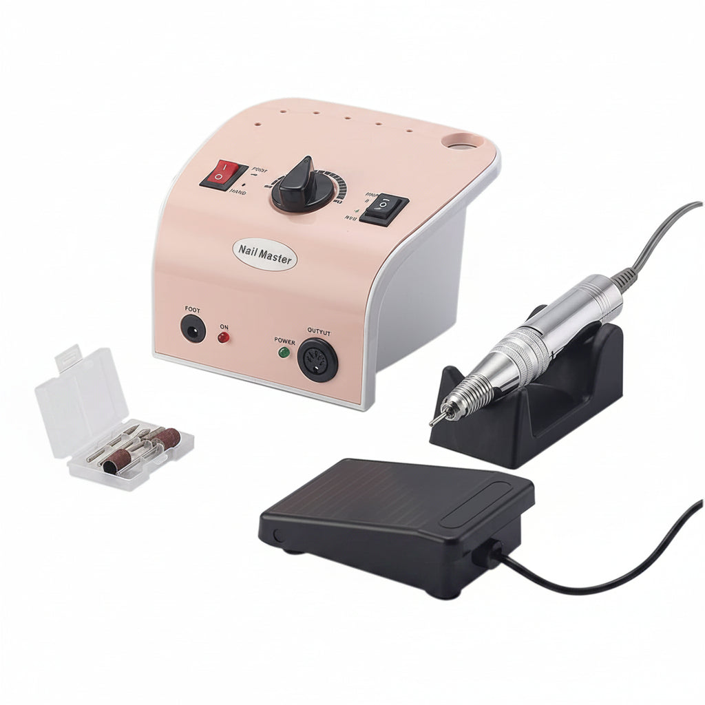 Freza electrica profesionala JMD-304 cu pedala de control, 35000 rotatii pe minut, aparat pentru manichiura si pedichiura, reglaj viteza, rotatie reversibila, destinata saloanelor de infrumusetare si tehnicienilor de unghii.