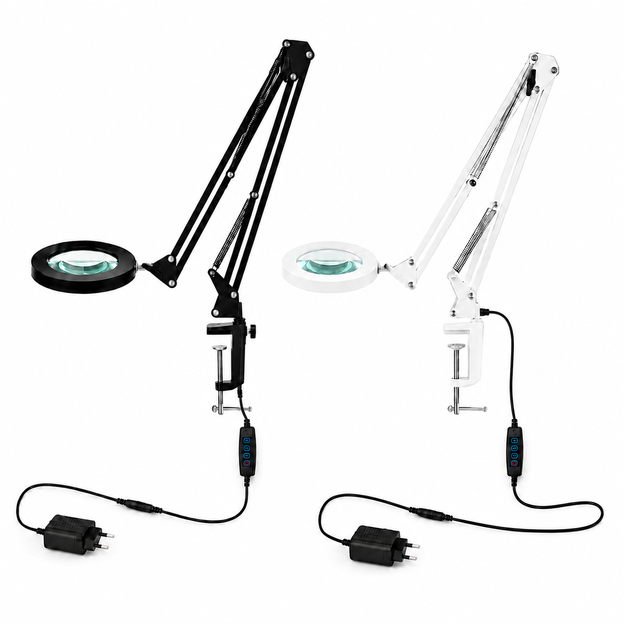 Lampă cosmetică cu lupă LED Glow, 5 dioptrii și 24 W, variante albă și neagră