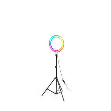 Ring Light LED RGB cu telecomanda, Lampa circulara color 26cm, trepied 210cm | LJJ 26