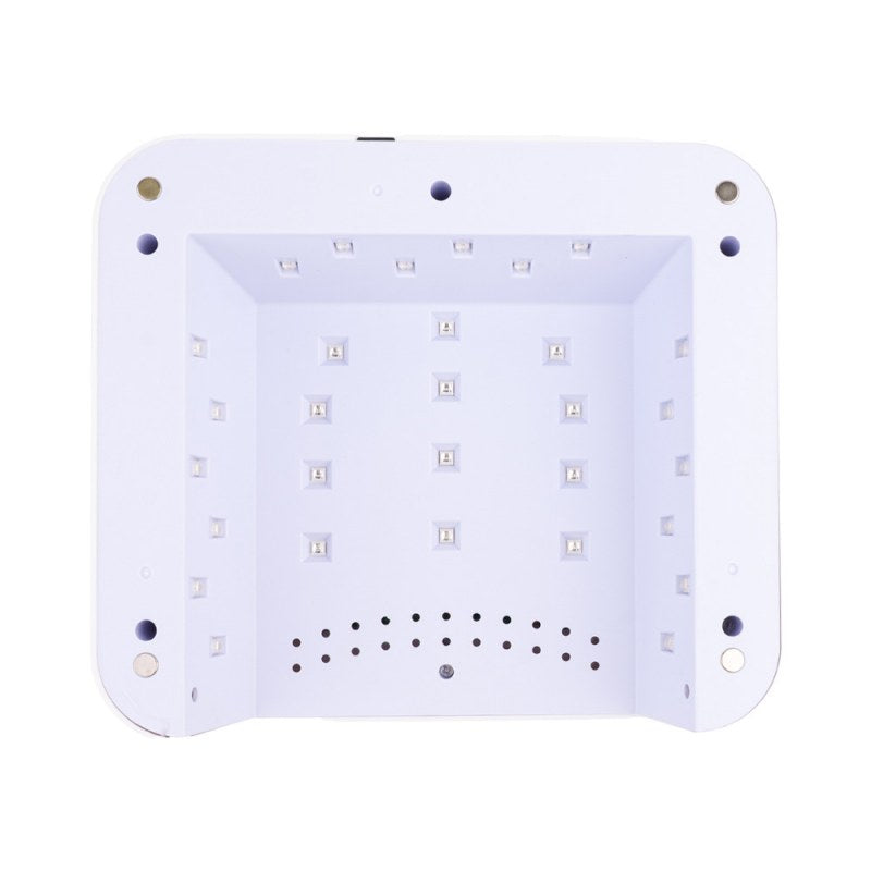 Vedere din interior a lampii L15 cu acumulator, prezentand dispunerea strategica a celor 30 de diode LED pentru o uscare uniforma fara puncte moarte.