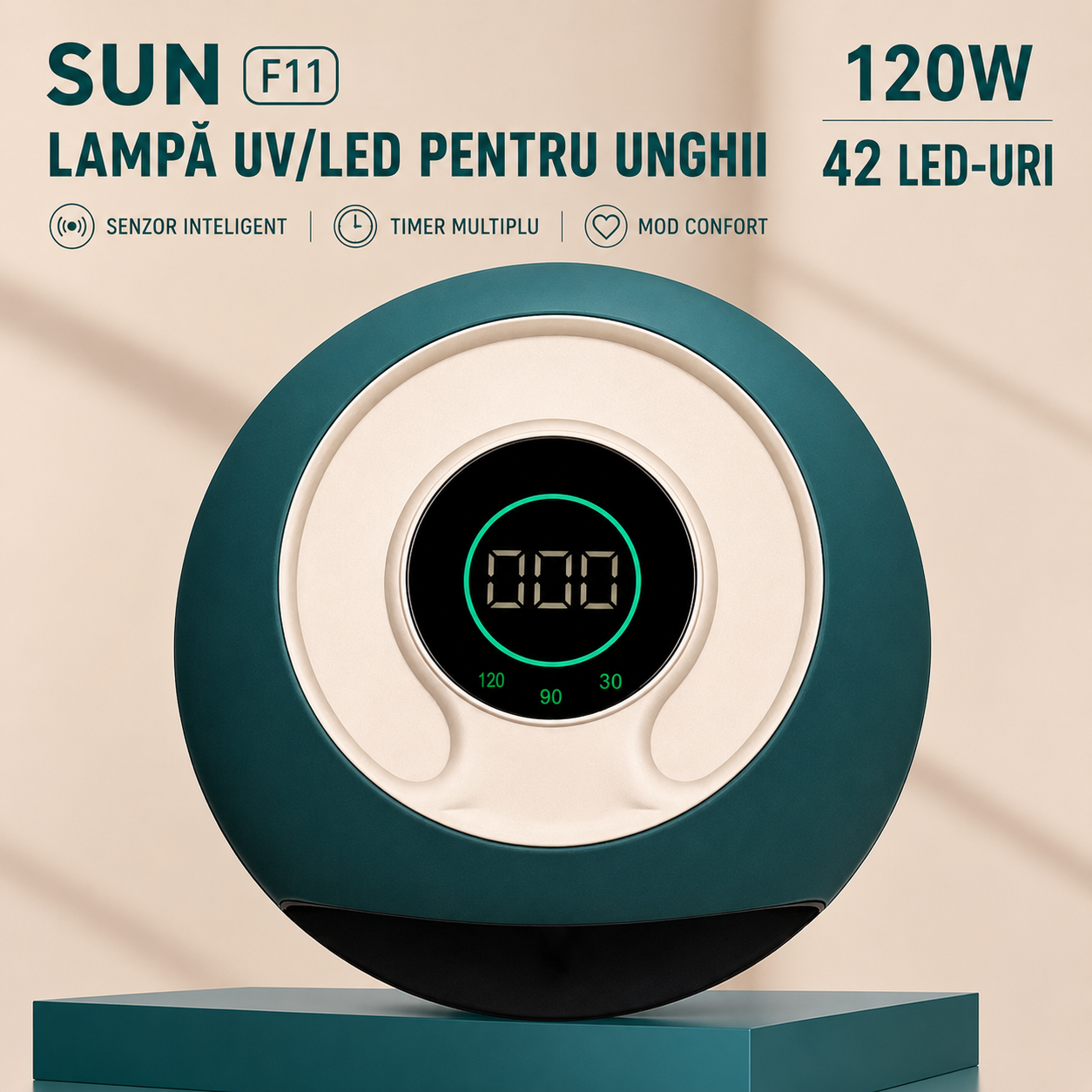 Design modern si elegant pentru lampa UV LED SUN F11 profesionala