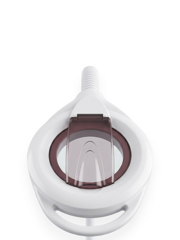 Lampa cu Lupa Cosmetica pe Stativ – Baza Floare cu Rotile, Gat Flexibil si Tava Organizatoare