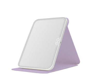 Oglinda cosmetica | LED | MARE, 3 tipuri de lumina-Pliabila-USB | 23 x 17 cm