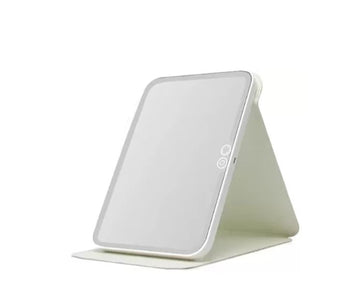 Oglinda cosmetica | LED | MARE, 3 tipuri de lumina-Pliabila-USB | 23 x 17 cm