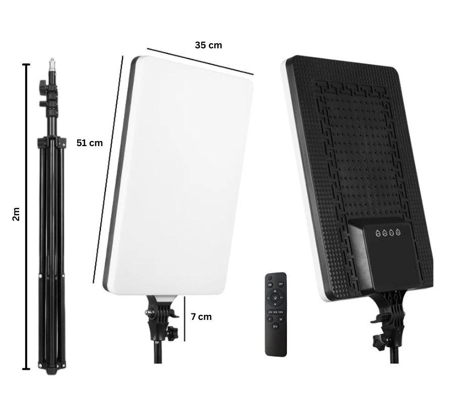 Panou LED Portabil - PL-60 | 51 CM x 35 CM | Cu telecomanda si trepied