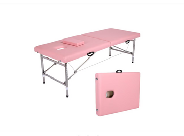 Pat masaj portabil Roz / Pat cosmetica /Pat gene PINK, picioare aluminiu -183 cm x 60 cm x 63 cm H