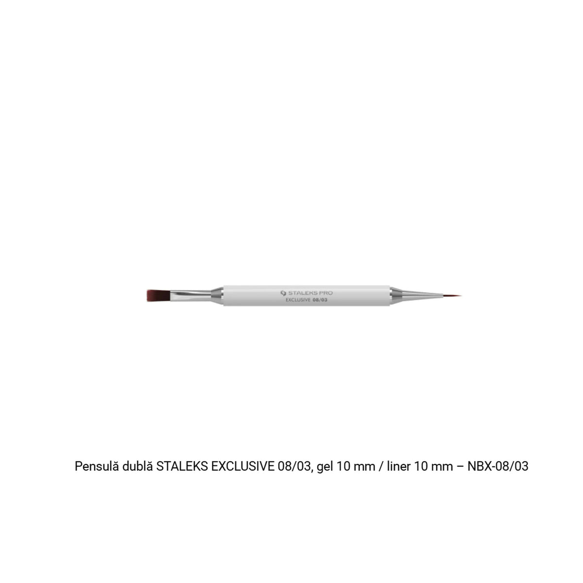 Pensulă dublă STALEKS EXCLUSIVE 08/03, gel 10 mm și liner 10 mm