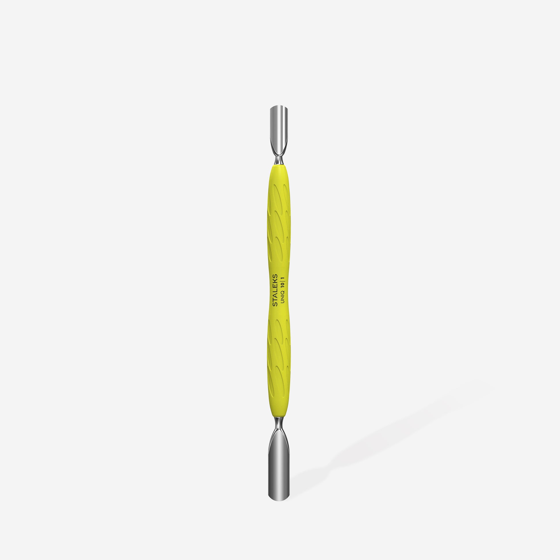 Pusher cuticule dublu Staleks Uniq 10 Type 1 Gummy maner silicon galben PQ-10/1Y