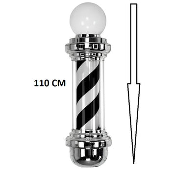 Sigla Barber Shop, Reclama luminoasa frizerie, Barber Pole, 110CM Negru