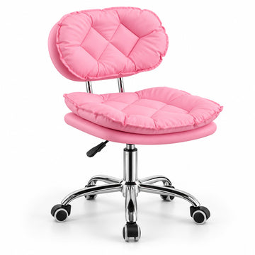 Scaun Salon BUBBLE roz, rotativ si reglabil pe inaltime, cu sezut si spatar capitonate - Cosmeticos
