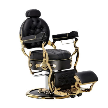 Scaun de frizerie hidraulic | Barber King | Negru-Gold