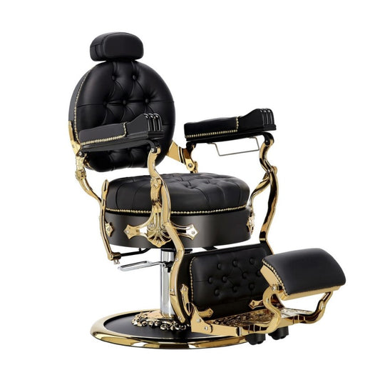 Scaun de frizerie hidraulic | Barber King | Negru-Gold
