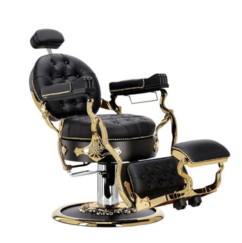 Scaun de frizerie hidraulic | Barber King | Negru-Gold