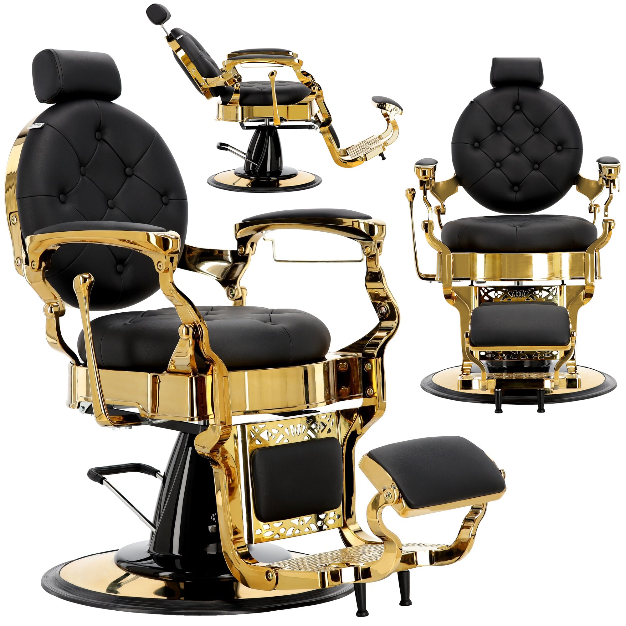 Scaun profesional de frizerie Barber King - Auriu