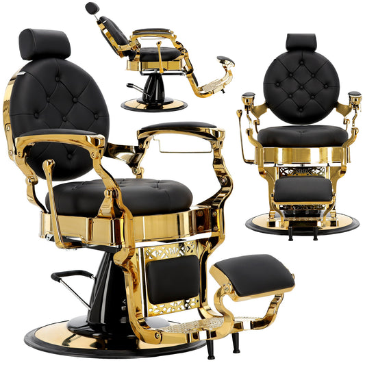 Scaun profesional de frizerie Barber King - Auriu