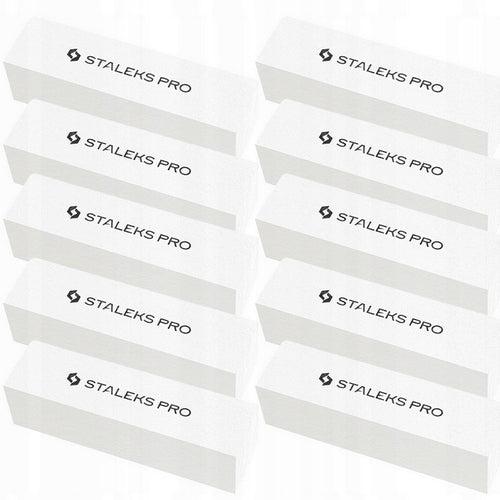 Set 10 buffere dreptunghiulare pentru unghii STALEKS PRO, granulatie 150