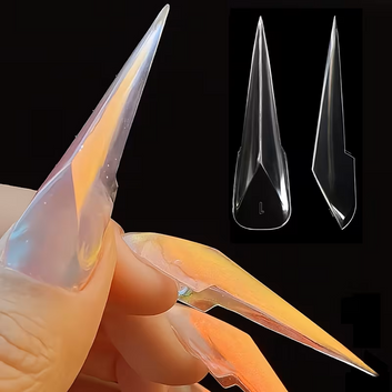 Tipsuri Reutilizabile Dual Form NO. #52 – Design 3D Facetat, Tip Gheara (140 buc)