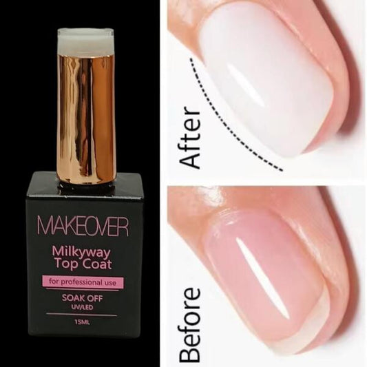 TOP COAT MILKYWAY MAKEOVER, 15 ML , FARA DEGRESARE - ALB LAPTOS