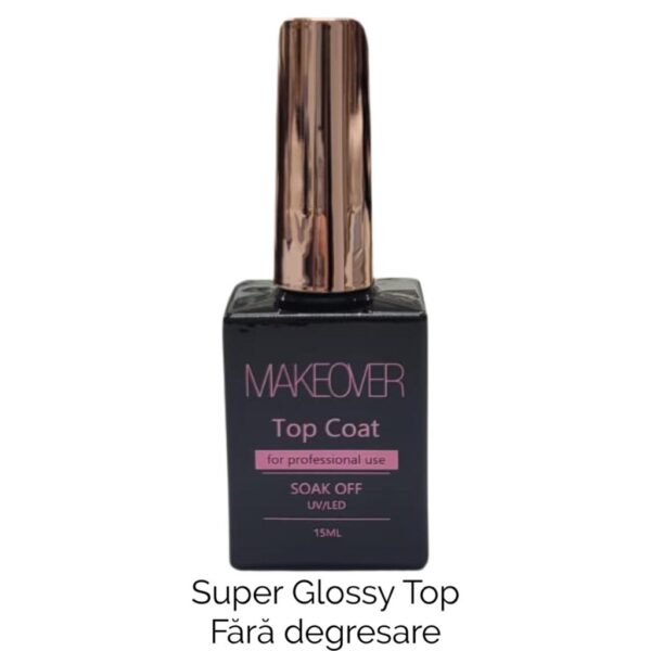 TOP COAT SUPER GLOSSY, MAKEOVER ,15ml , fara degresare