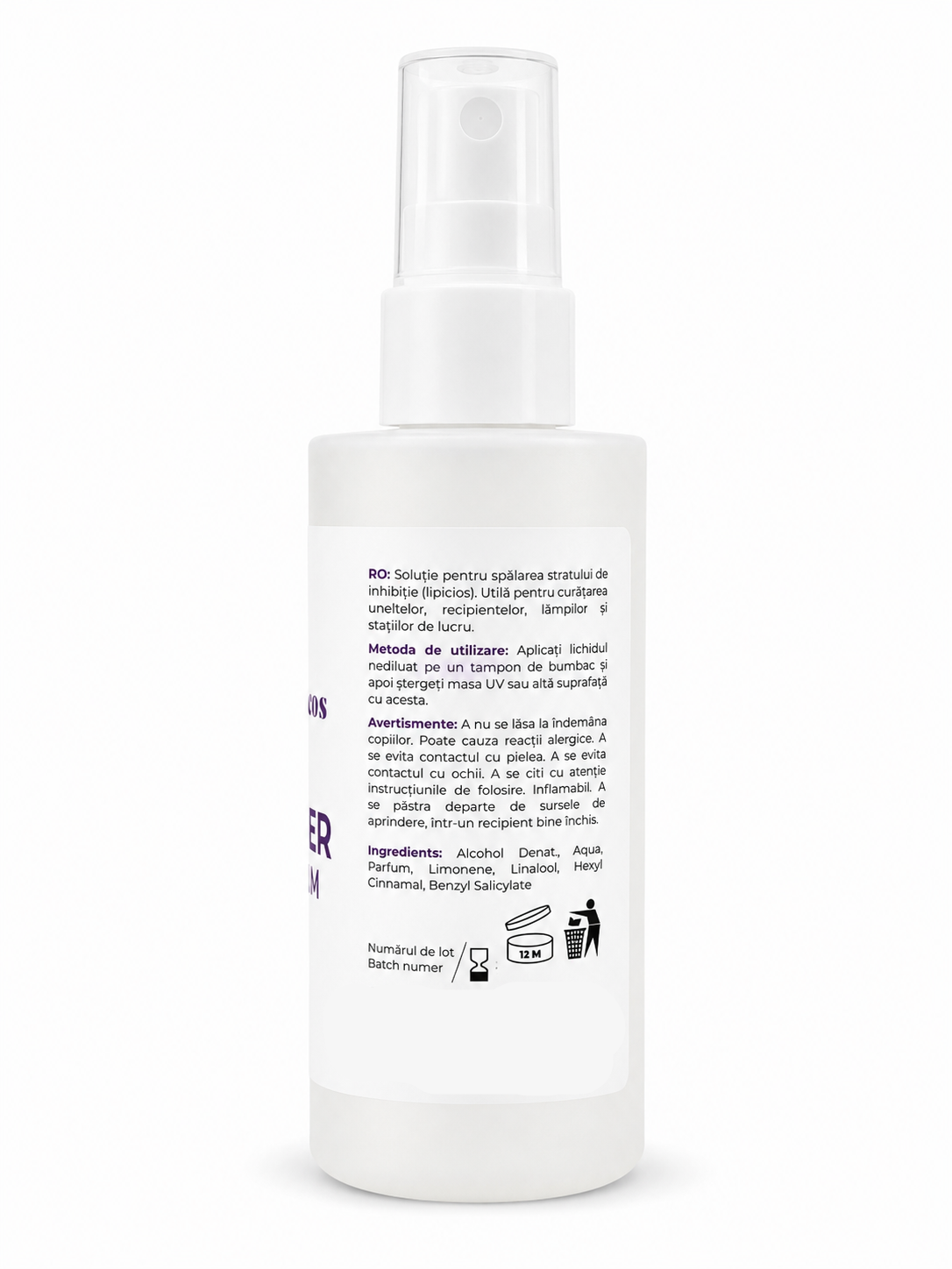 Metoda de ultilizare Flacon Cleaner Cosmeticos Premium 100 ml cu pulverizator